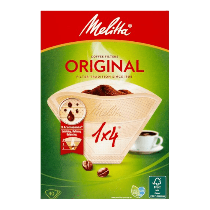 مجموعة فلاتر قهوة ميليتا 1x4 (40 فلترًا)