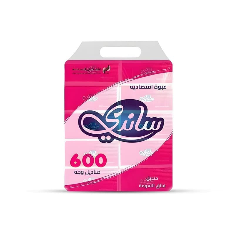 مناديل وجه ساندي جامبو 600 ورقة 10 قطع.