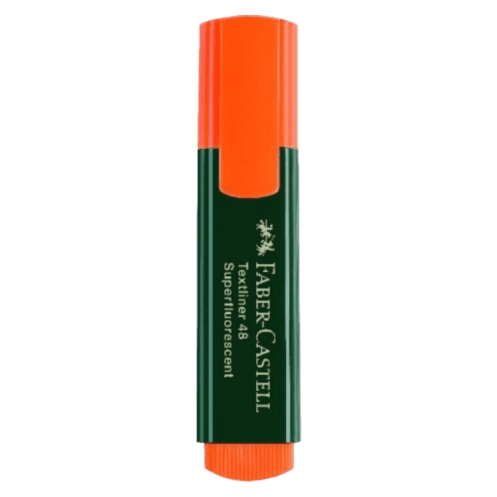 قلم تحديد فابر كاستل ذو رأس مشطوف برتقالي TextLiner 48 1.2 إلى 5 مم.