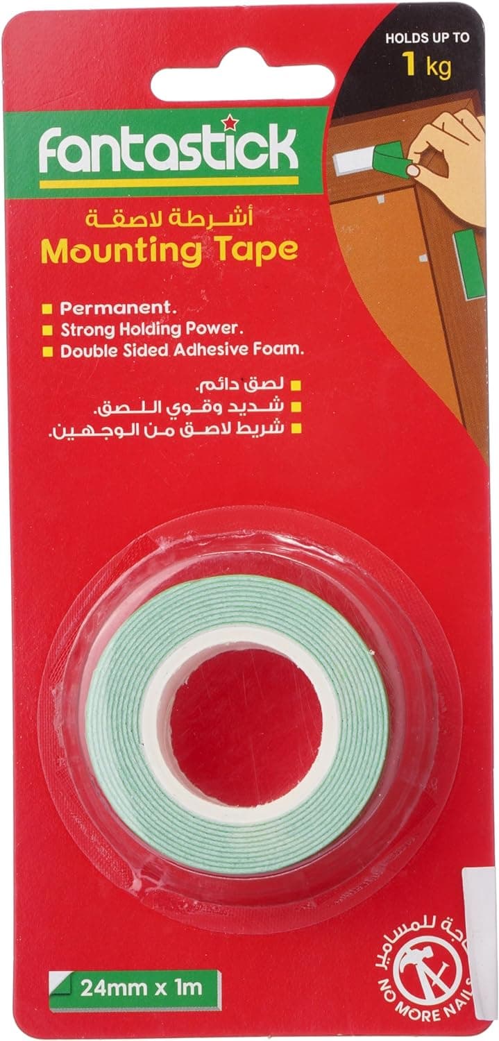شريط لاصق مزدوج الجوانب من فانتاستيك، 24 مم × 1 متر