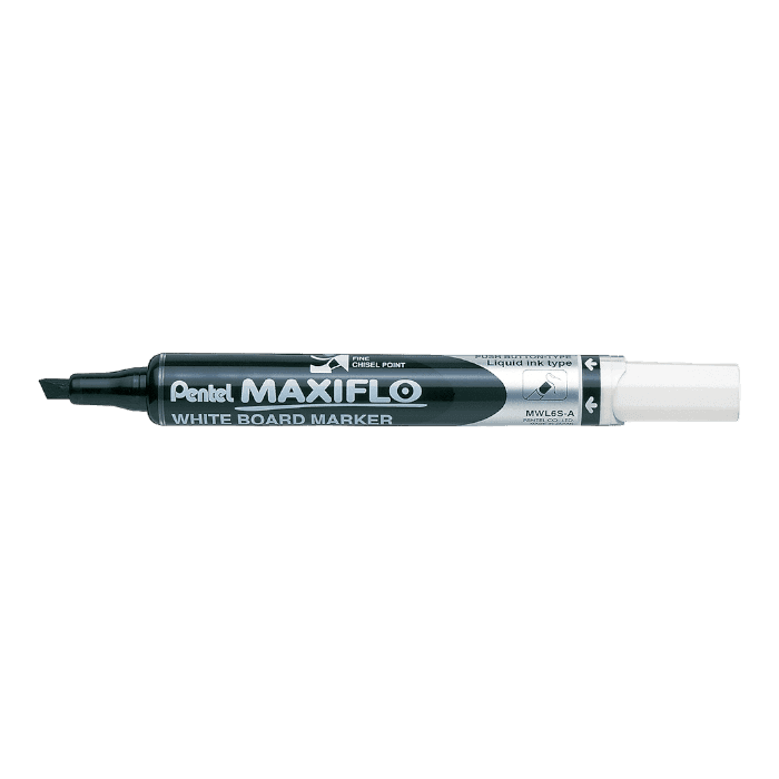 قلم سبورة بيضاء Pentel Maxiflo أسود برأس إزميل