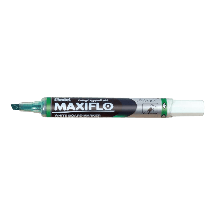 قلم سبورة بيضاء Pentel Maxiflo ذو رأس إزميلي، أخضر