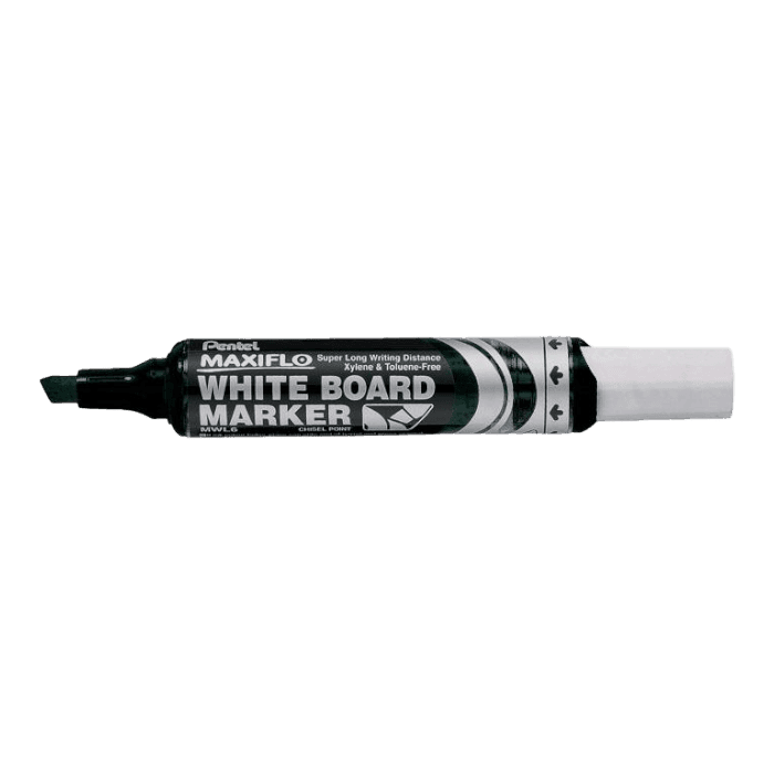قلم سبورة بيضاء Pentel MaxiFlo برأس مشطوف أسود 2-6 مم