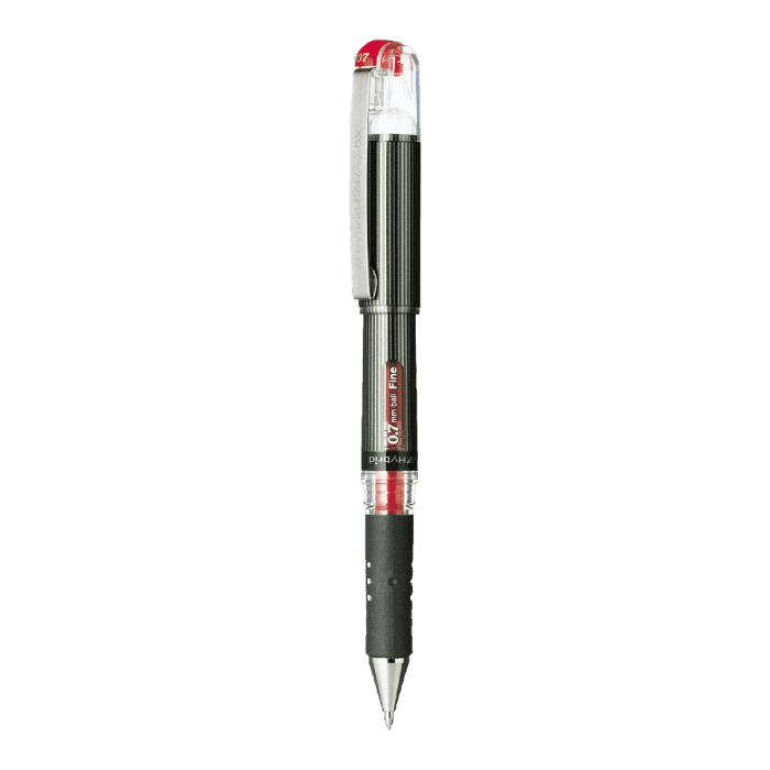قلم Pentel حبر جل هجين بمقبض Dx أحمر K227 0.7 مم.
